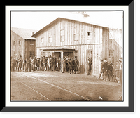 Historic Framed Print, Aquia Creek Landing Va. Personnel in front of Quartermasters Office,  17-7/8" x 21-7/8"