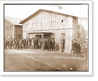 Historic Framed Print, Aquia Creek Landing Va. Personnel in front of Quartermasters Office,  17-7/8" x 21-7/8"