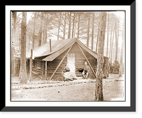 Historic Framed Print, Brandy Station Va. Col. John R. Coxe A.C.S. and lady seated before his log-cabin wi,  17-7/8" x 21-7/8"