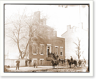 Historic Framed Print, Washington D.C. Col. Benjamin F. Fisher and staff on steps of Signal Corps headquar,  17-7/8" x 21-7/8"