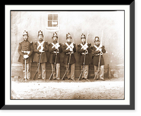 Historic Framed Print, Washington D.C. Six marines with fixed bayonets at the Navy Yard,  17-7/8" x 21-7/8"