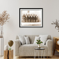 Historic Framed Print, Washington D.C. Six marines with fixed bayonets at the Navy Yard,  17-7/8" x 21-7/8"