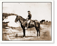 Historic Framed Print, Falmouth Va. Capt. Charles H. Howard aide to Gen. Oliver O. Howard on horseback at,  17-7/8" x 21-7/8"