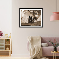 Historic Framed Print, Warrenton Va. Maj. Charles J. Whiting Capt. James E. Harrison and Capt. Wesley W. O,  17-7/8" x 21-7/8"