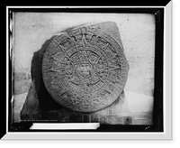 Historic Framed Print, Aztec calendar stone,  17-7/8" x 21-7/8"