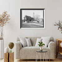 Historic Framed Print, The Plaza [de la Constitucion], St. Augustine,  17-7/8" x 21-7/8"