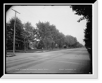 Historic Framed Print, Woodward and Farnsworth Avenues, Detroit,  17-7/8" x 21-7/8"