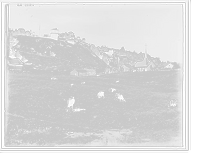 Historic Framed Print, [Old Fort Mackinac from pasture field, Mackinac Island, Mich.],  17-7/8" x 21-7/8"