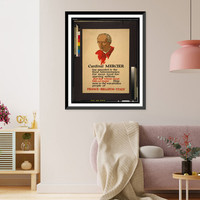 Cardinal Mercier has appealed to the Food Administration for more food for starving millions. Illion sic Latham Litho. Ptg. Co. Brooklyn N.Y, Historic Reproduction
