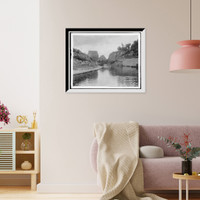 Historic Framed Print, Erie Canal at Little Falls,  17-7/8" x 21-7/8"