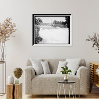 Historic Framed Print, Three Sisters' Bridge [i.e. Three Sister Island], Niagara Riv[er],  17-7/8" x 21-7/8"