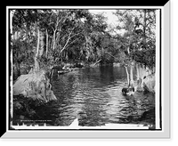 Historic Framed Print, Ferry at Puente Real,  17-7/8" x 21-7/8"