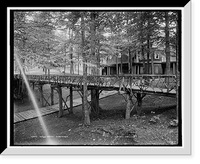 Historic Framed Print, Rustic bridge, Chautauqua,  17-7/8" x 21-7/8"