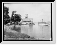 Historic Framed Print, Steamer landing, Lake Chautauqua,  17-7/8" x 21-7/8"