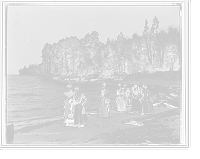 Historic Framed Print, Along the beach, Presque Isle,  17-7/8" x 21-7/8"