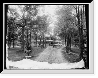 Historic Framed Print, [Oakwood Hotel from gate, Green Lake, Wis.],  17-7/8" x 21-7/8"