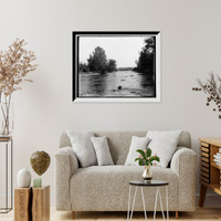 Historic Framed Print, Root River rapids, Racine, Wis. - 2,  17-7/8" x 21-7/8"