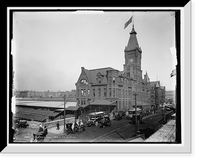 Historic Framed Print, Chicago, Ill., C. & N.W. R.R. station,  17-7/8" x 21-7/8"