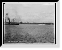 Historic Framed Print, New Orleans from the harbor,  17-7/8" x 21-7/8"