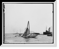 Historic Framed Print, Columbia, steel mast carried away,  17-7/8" x 21-7/8"