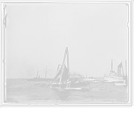 Historic Framed Print, Columbia, steel mast carried away,  17-7/8" x 21-7/8"