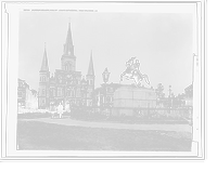 Historic Framed Print, Jackson Square and St. Louis Cathedral, New Orleans, La.,  17-7/8" x 21-7/8"