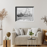 Historic Framed Print, [Mardi Gras, New Orleans, U.S.S. Galveston with Rex],  17-7/8" x 21-7/8"