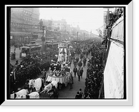 Historic Framed Print, Mardi Gras procession on Canal St., New Orleans,  17-7/8" x 21-7/8"