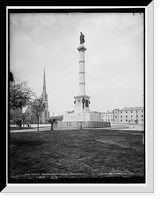 Historic Framed Print, Calhoun Monument, Marion Square, Charleston, S.C.,  17-7/8" x 21-7/8"