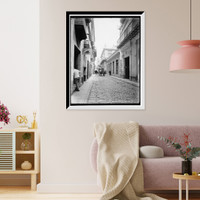 Historic Framed Print, O'Rielly [i.e. O'Reilly] Street, Havana,  17-7/8" x 21-7/8"