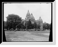 Historic Framed Print, Court House at Pontiac, Ill.,  17-7/8" x 21-7/8"