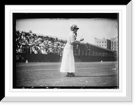 Historic Framed Print, Annette Kellerman, on ball field,  17-7/8" x 21-7/8"