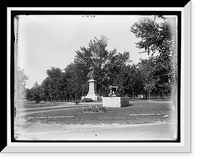 Historic Framed Print, McDonald Statue, Kingston, Ontario,  17-7/8" x 21-7/8"