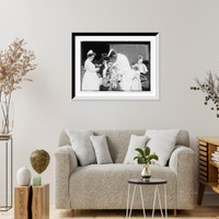 Historic Framed Print, Hospital boat, a mother, her child, and a doctor, upper deck,  17-7/8" x 21-7/8"