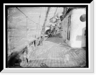 Historic Framed Print, Hoisting pilot boat aboard,  17-7/8" x 21-7/8"