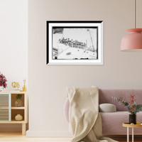 Historic Framed Print, U.S. Army troops on trasport "Kilpatrick" performing war games,  17-7/8" x 21-7/8"