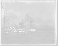 Historic Framed Print, [Mardi Gras, arrival of Rex on U.S.S. Galveston, New Orleans, La.],  17-7/8" x 21-7/8"
