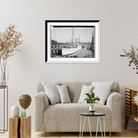 Historic Framed Print, U.S. Army transport "Kilpatrick" leaving NY docks with troops aboard for Boston, New York,  17-7/8" x 21-7/8"