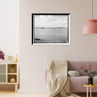 Historic Framed Print, [Portland and the harbor from House Island, Portland] - 2,  17-7/8" x 21-7/8"