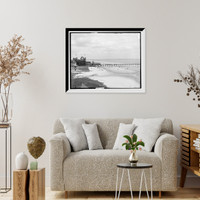 Historic Framed Print, The Beach at Old Orchard, Maine - 3,  17-7/8" x 21-7/8"