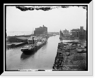 Historic Framed Print, Creek and elevators near foot of Main Street, Buffalo, N.Y. - 2,  17-7/8" x 21-7/8"
