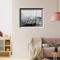 New York's business district from Woodbridge Building, Vintage Poster