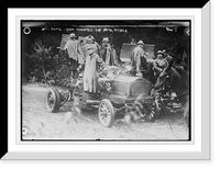 Historic Framed Print, Troops in war game, gun mounted on auto truck,  17-7/8" x 21-7/8"