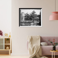 The Boat landing and main entrance, Lake Mohonk House, Antique Poster