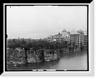 Lake Mohonk House from sky top path - 2, Antique Print
