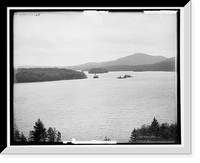 Historic Framed Print, Lower Saranac Lake from the Algonquin, Adirondack Mountains,  17-7/8" x 21-7/8"