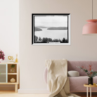 Historic Framed Print, Lower Saranac Lake from the Algonquin, Adirondack Mountains - 2,  17-7/8" x 21-7/8"