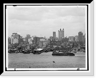 Historic Framed Print, New York skyline and harbor - 4,  17-7/8" x 21-7/8"