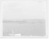 Historic Framed Print, New York skyline and harbor - 7,  17-7/8" x 21-7/8"