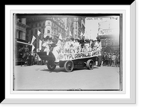 Historic Framed Print, Women's Auxiliary Typographical Union float, Labor Parade, New York,  17-7/8" x 21-7/8"